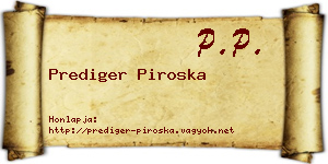 Prediger Piroska névjegykártya