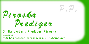 piroska prediger business card